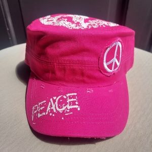 Fuscia/Pink Peace Cap/Hat New